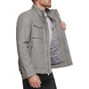 image:imageDOCKERS Mens Faux Leather Military JacketLight Grey