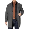 image:imageDOCKERS Mens Henry Wool Blend Top Coat Regular and Big amp Tall SizesCharcoal Herringbone