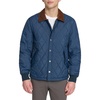image:imageDOCKERS Mens Diamond Quilted Jacket With Corduroy CollarNavy
