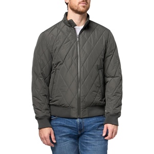 image:imageDOCKERS Mens Diamond Quilted Stand Collar BomberChartreuse