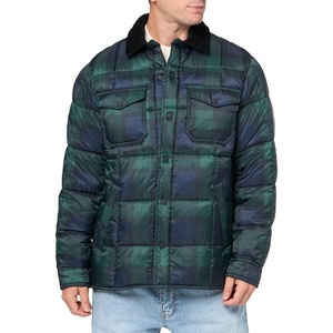 image:imageDOCKERS Mens Dockers Mens Quilted Puffer ShacketBlack Watch Plaid