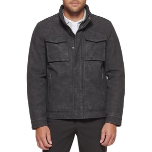 image:imageDOCKERS Mens Faux Leather Military JacketBlack