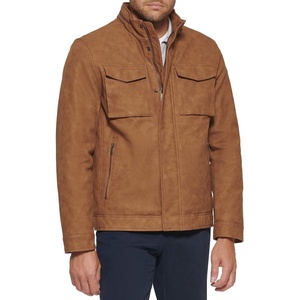 image:imageDOCKERS Mens Faux Leather Military JacketSaddle