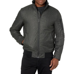 image:imageDOCKERS Mens Ron Wool Blend BomberHerringbone Print Fancy