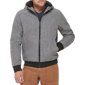image:imageDOCKERS Mens Softshell Sherpa Lined Bomber Jacket Standard and Big amp TallHeather Grey