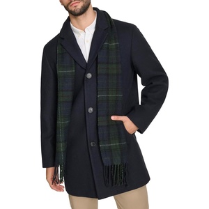 image:imageDOCKERS Mens The Henry Wool Blend Top CoatNavy With Scarf