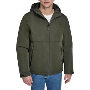 image:imageDOCKERS Mens Wool Melton Two Pocket Full Length Duffle CoatCharcoalScarf