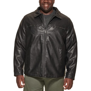 image:imageDockers Mens James Faux Leather Jacket Regular Big amp Tall SizesBlack W Chest Zip