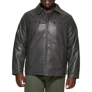 image:imageDockers Mens James Faux Leather Jacket Regular Big amp Tall SizesGrey W Chest Zip