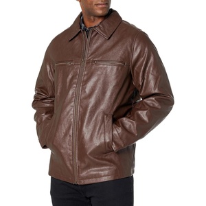 image:imageDockers Mens James Faux Leather Jacket Regular Big amp Tall SizesSienna Brown W Chest Zip