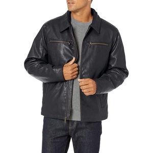 image:imageDockers Mens James Faux Leather JacketNavy W Chest Zip