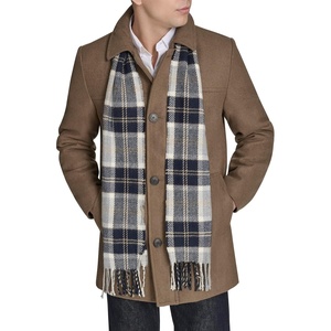 image:imageDockers Mens Weston Wool Blend Coat with ScarfChocolateLight Grey Scarf