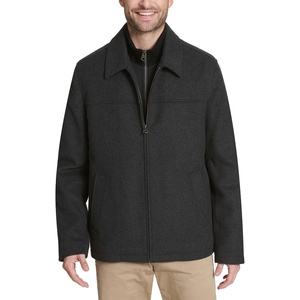 image:imageDockers Mens Wool Blend ZipUp Jacket with Quilted BibCharcoalSoftshell Bib