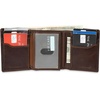 image:imageDockers Mens Extra Capacity Slim Profile Trifold Wallet with Multiple Card Slots and ID WindowBrown