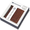 image:imageDockers Mens Extra Capacity Slim Profile Trifold Wallet with Multiple Card Slots and ID WindowBrown ZFold