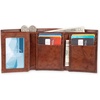image:imageDockers Mens Extra Capacity Slim Profile Trifold Wallet with Multiple Card Slots and ID WindowBrown Zip
