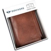 image:imageDockers Mens Extra Capacity Slim Profile Trifold Wallet with Multiple Card Slots and ID WindowBrown Zip