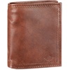 image:imageDockers Mens Extra Capacity Slim Profile Trifold Wallet with Multiple Card Slots and ID WindowBrown Zip