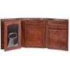image:imageDockers Mens Extra Capacity Slim Profile Trifold Wallet with Multiple Card Slots and ID WindowBrown Zip