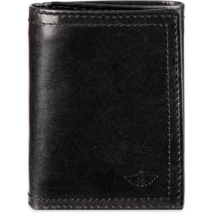 image:imageDockers Mens Extra Capacity Slim Profile Trifold Wallet with Multiple Card Slots and ID WindowBlack