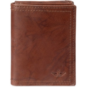 image:imageDockers Mens Extra Capacity Slim Profile Trifold Wallet with Multiple Card Slots and ID WindowBrown ZFold
