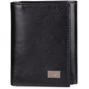 image:imageDockers Mens Extra Capacity Slim Profile Trifold Wallet with Multiple Card Slots and ID WindowTrue Black