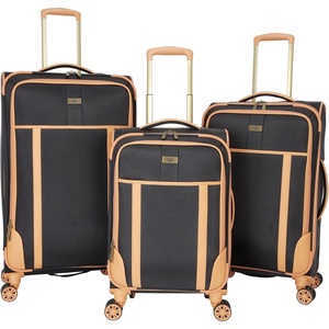 image:imageDockers Seahorse Softside Expandable 8Wheel Spinner Travel Checked Luggage 3Piece Set New British KhakiBlack