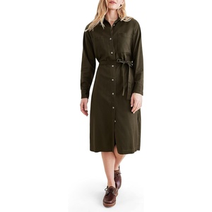image:imageDockers Womens Relaxed Fit Long Sleeve DressForest Night Green