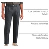 image:imageClassic Fit Signature Iron Free Khaki with Stain Defender Pants  Pleated Regular and Big amp TallCharcoal Heather