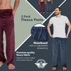 image:imageDOCKERS Fleece Pajama Pants for Men 2 Pack Lounge Sleepwear with PocketsAsst 4
