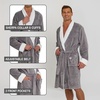 image:imageDOCKERS Mens Bath Robe for Men Plush Sherpa Shower Robe with PocketsGrey