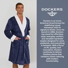 image:imageDOCKERS Mens Bath Robe for Men Plush Sherpa Shower Robe with PocketsNavy