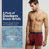 image:imageDOCKERS Mens Boxer Briefs Breathable Cotton Underwear for Men Pack of 5Black  Spiced Apple  Heather Charcoal  Castlerock  B10 Heather Grey
