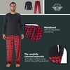 image:imageDOCKERS Mens Pajama Sets Plaid PJ Lounge Set Long Sleeve Shirt and PantsBlack