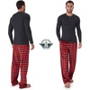 image:imageDOCKERS Mens Pajama Sets Plaid PJ Lounge Set Long Sleeve Shirt and PantsBlack