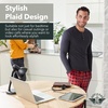 image:imageDOCKERS Mens Pajama Sets Plaid PJ Lounge Set Long Sleeve Shirt and PantsBlack