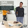 image:imageDOCKERS Mens Pajama Sets Plaid PJ Lounge Set Long Sleeve Shirt and PantsCharcoal