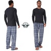 image:imageDOCKERS Mens Pajama Sets Plaid PJ Lounge Set Long Sleeve Shirt and PantsCharcoal