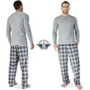 image:imageDOCKERS Mens Pajama Sets Plaid PJ Lounge Set Long Sleeve Shirt and PantsDark Grey