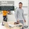 image:imageDOCKERS Mens Pajama Sets Plaid PJ Lounge Set Long Sleeve Shirt and PantsDark Grey