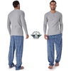 image:imageDOCKERS Mens Pajama Sets Plaid PJ Lounge Set Long Sleeve Shirt and PantsHeather Grey