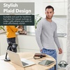 image:imageDOCKERS Mens Pajama Sets Plaid PJ Lounge Set Long Sleeve Shirt and PantsHeather Grey