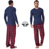 image:imageDOCKERS Mens Pajama Sets Plaid PJ Lounge Set Long Sleeve Shirt and PantsNavy