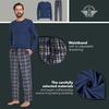 image:imageDOCKERS Mens Pajama Sets Plaid PJ Lounge Set Long Sleeve Shirt and PantsNavyBlk