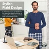 image:imageDOCKERS Mens Pajama Sets Plaid PJ Lounge Set Long Sleeve Shirt and PantsNavyCream