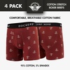 image:imageDOCKERS Mens Stretch Boxer Brief Underwear Stretch Cotton Underwear 4 PackAnchor 1  Black  Heather Navy  Heather Grey