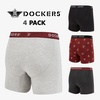 image:imageDOCKERS Mens Stretch Boxer Brief Underwear Stretch Cotton Underwear 4 PackAnchor 1  Black  Heather Navy  Heather Grey