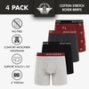 image:imageDOCKERS Mens Stretch Boxer Brief Underwear Stretch Cotton Underwear 4 PackAnchor 1  Black  Heather Navy  Heather Grey