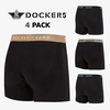 image:imageDOCKERS Mens Stretch Boxer Brief Underwear Stretch Cotton Underwear 4 PackBlack  Black  Black  Black