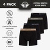 image:imageDOCKERS Mens Stretch Boxer Brief Underwear Stretch Cotton Underwear 4 PackBlack  Black  Black  Black